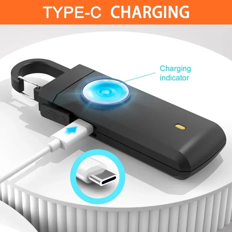Compact USB Rechargeable LED Security Light with Loud Alarm