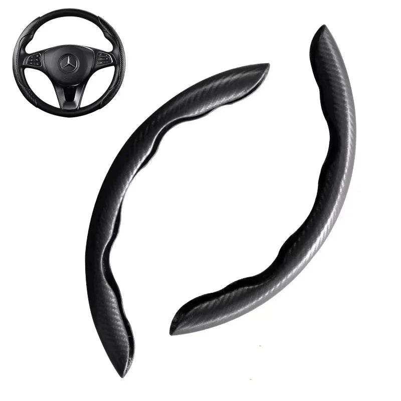 Carbon Fiber Steering Wheel Booster Cover Set (2-Pack)