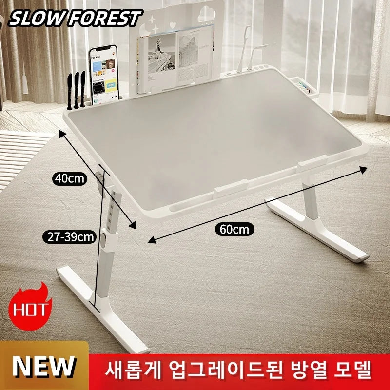 Adjustable Laptop Bed Tray with Storage Drawer