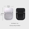 Silver aluminum laptop riser with adhesive mounting pads shown with dimensions and net weight