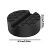 Black rubber jack pad designed to prevent car pinch welds.