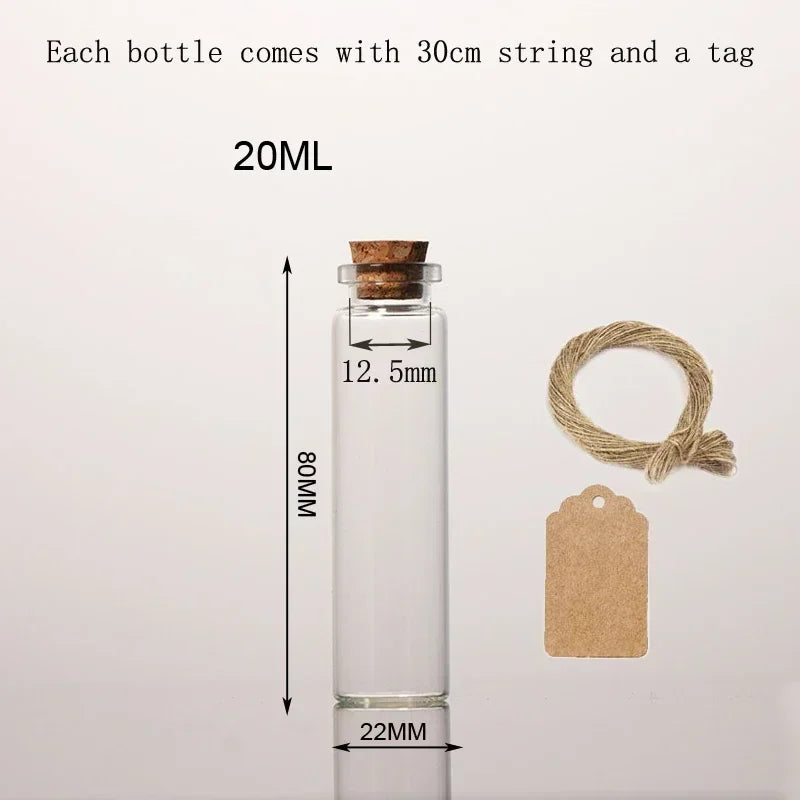 Mini Glass Bottles with Cork Stoppers for DIY Crafts and Gifting