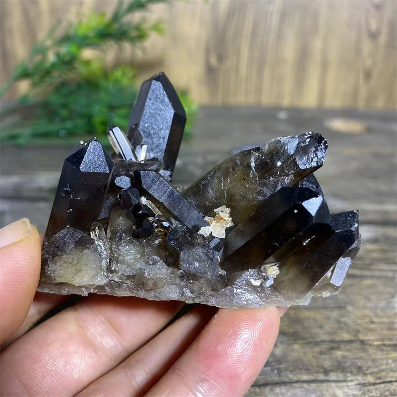 Natural Citrine & Smoke Quartz Crystal Cluster