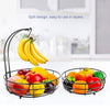 2-Tier Countertop Fruit Basket with Banana Hanger