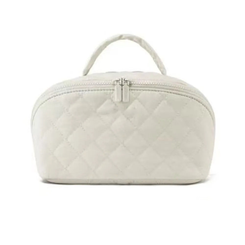 Wide-Open Lay-Flat Makeup Bag with Water-Resistant Lining