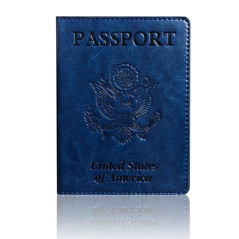 RFID-Blocking Leather Passport Holder with Card Slots