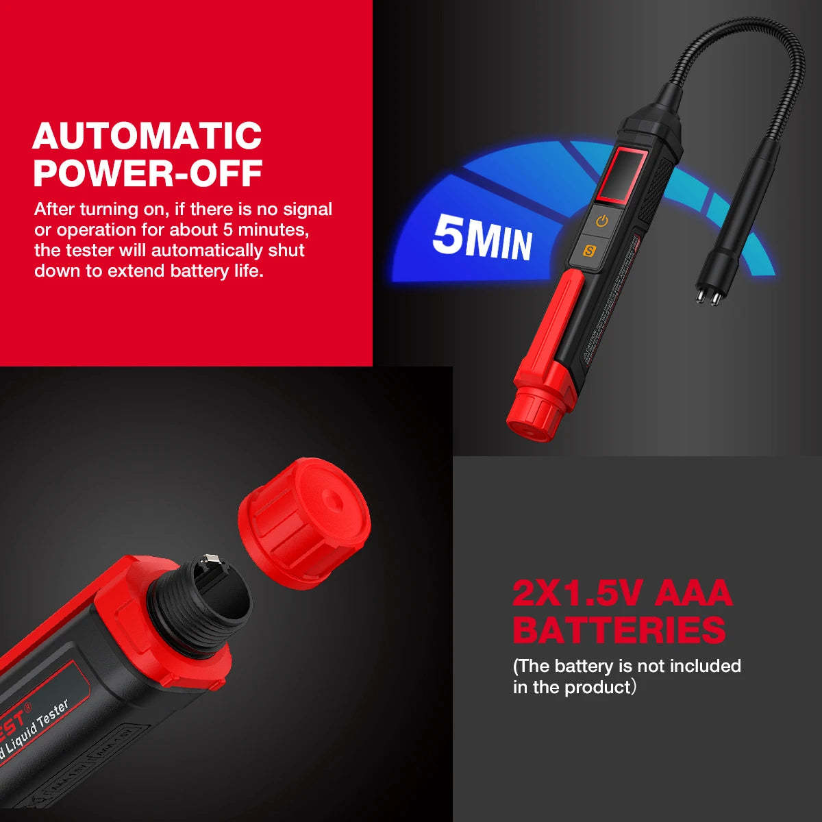 Digital Brake Fluid Tester with Backlit Display