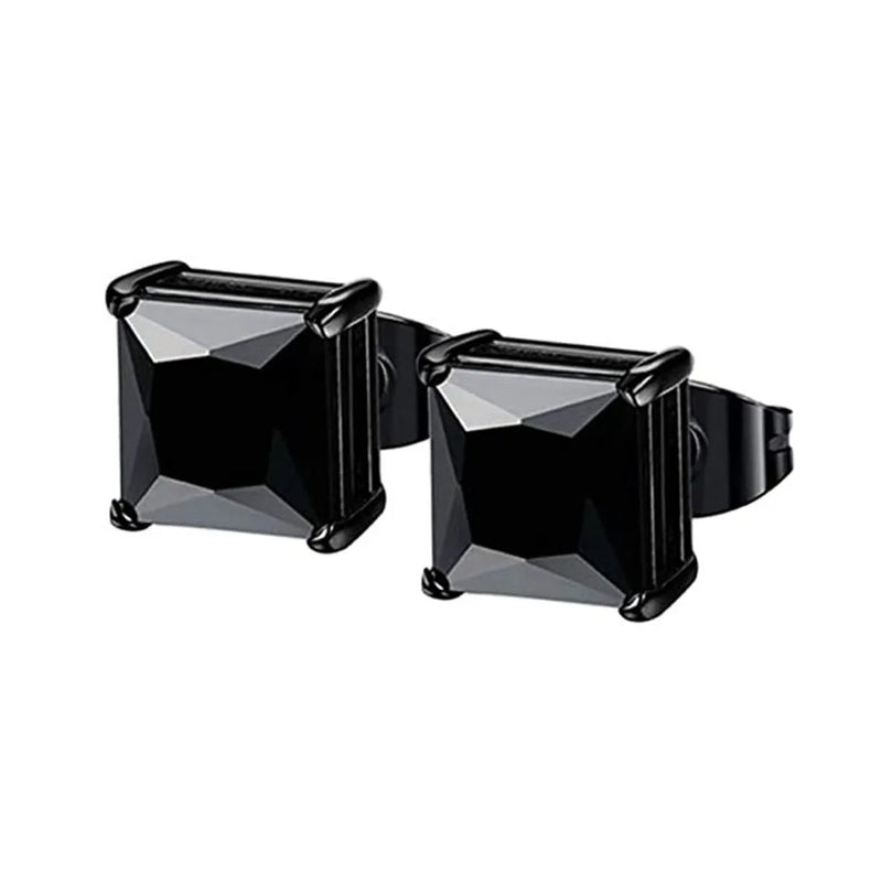 Boucles d'oreilles en acier inoxydable 316L hypoallergéniques avec zircons cubiques