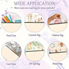 A collection of various storage pouches including a pencil case, cosmetic bag, toiletries bag, coin purse, DIY gift bag, and 