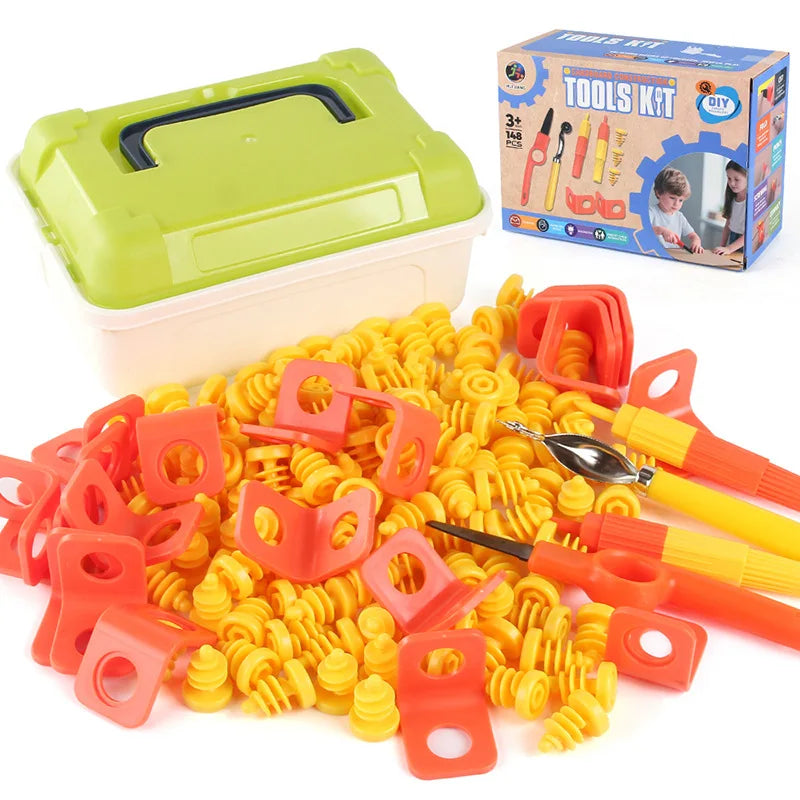 Kids Construction Tool Set with Cardboard Cutter and Toolbox