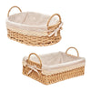 Handwoven Storage Basket with Removable Linen Lining