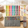 Ergonomic Crochet Hook Set with Felt Storage Roll