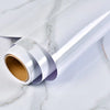 Roll of white self-adhesive marble wallpaper for kitchen, bathroom, and furniture