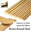 A bundle of brass round rods showing various diameters and lengths for wire and tube making.
