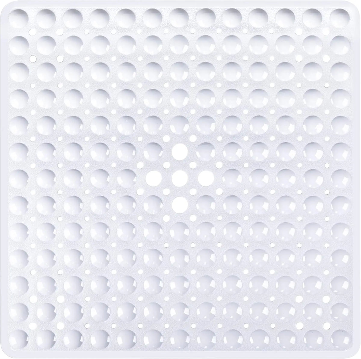 White non-slip shower mat with suction cups for bathtub and bathroom floor