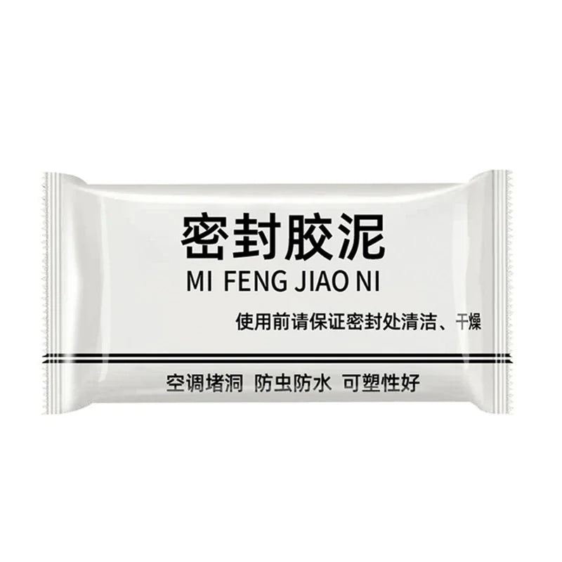 White plastic tube of moldable waterproof sealing clay for AC holes, pipes, and wall gaps