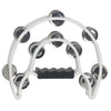White double-layer half moon tambourine with hand bells