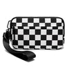 Checkered Zip-Around Wallet with Clear ID Window