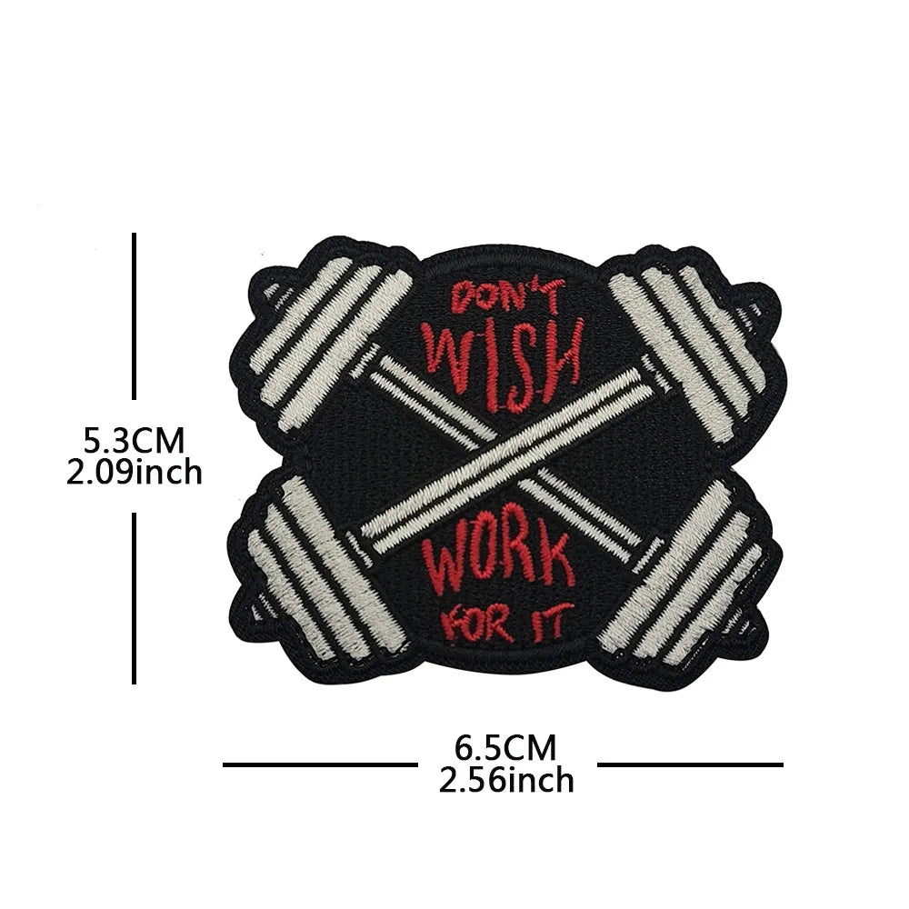 No Pain No Gain Tactical Embroidered Patch with Hook Backing