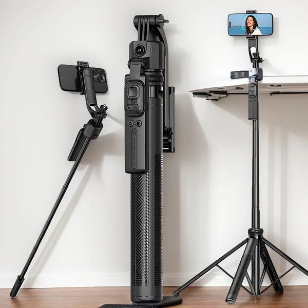 AI Face-Tracking Selfie Stick Tripod with Bluetooth Remote