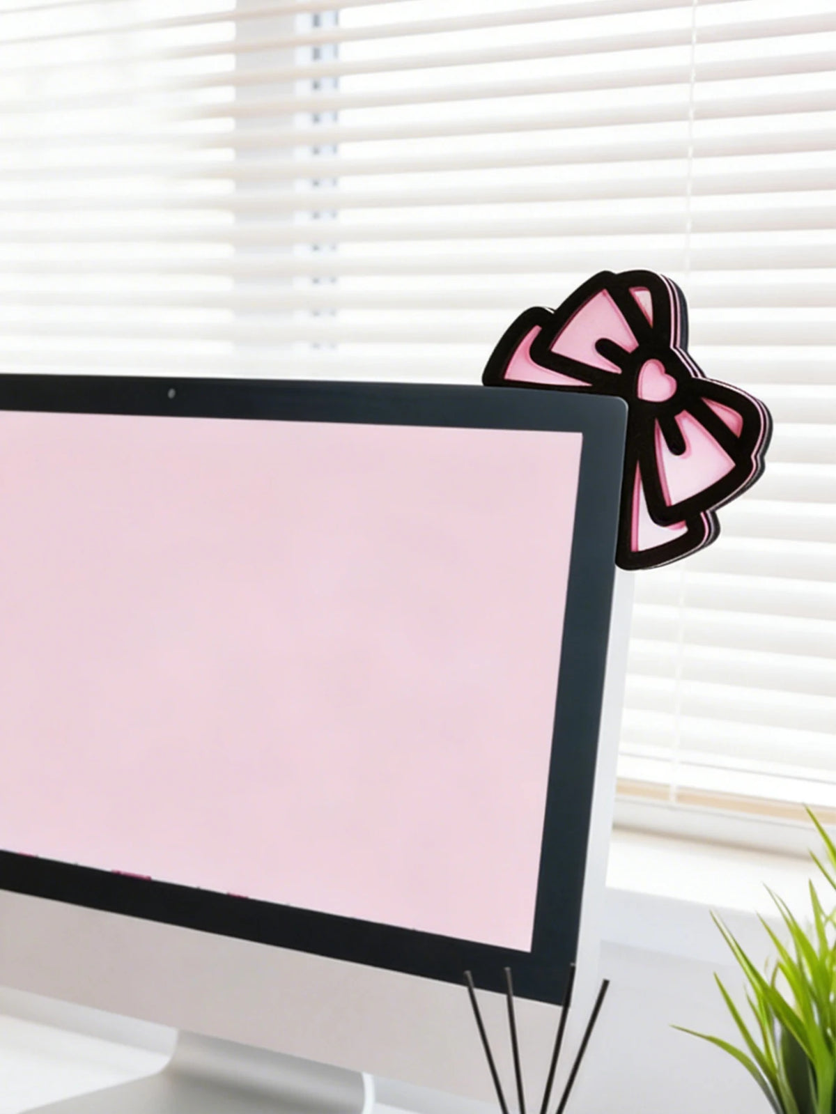 Kawaii Pink Bow Cat Ear Monitor Decor
