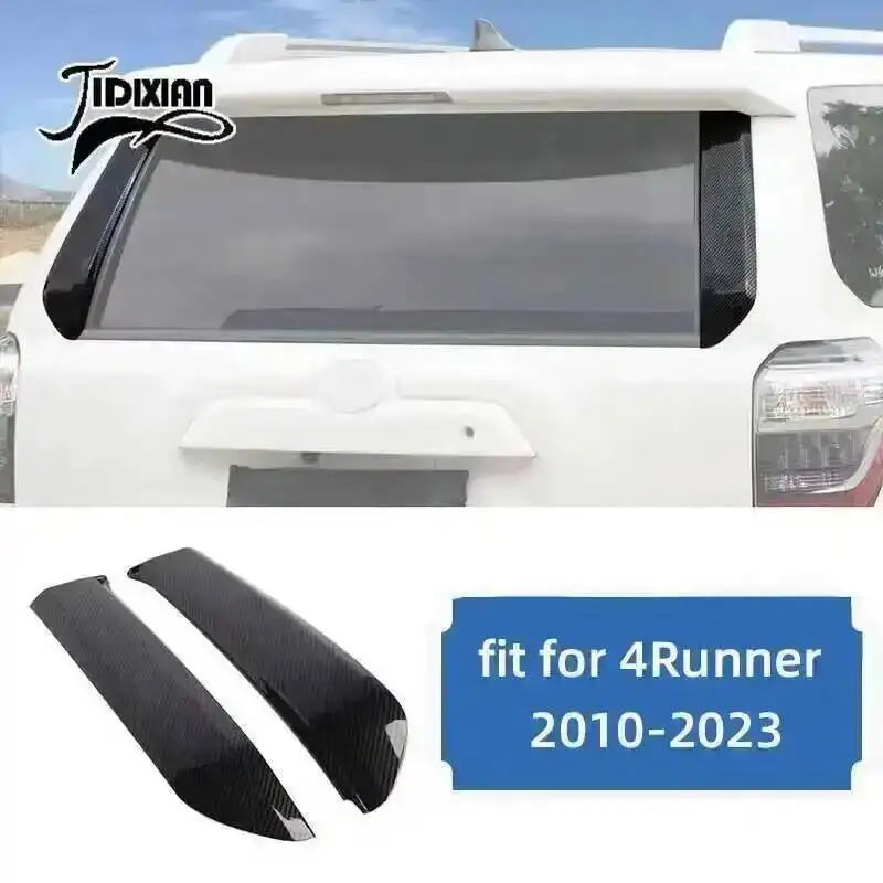Carbon fiber trim kit for Toyota 4Runner featuring black side window deflectors and trim pieces.