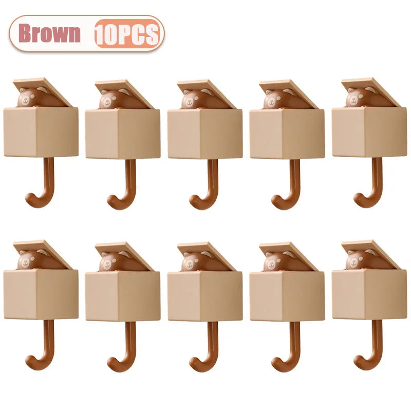 Cute Cartoon Cat Wall Hooks - Self-Adhesive