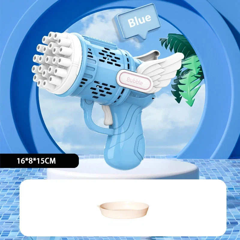 Rocket Bubble Gun with Lights - 32 Holes Automatic Blower for Kids