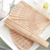 Handcrafted Sandalwood Folding Fan with Intricate Cutwork