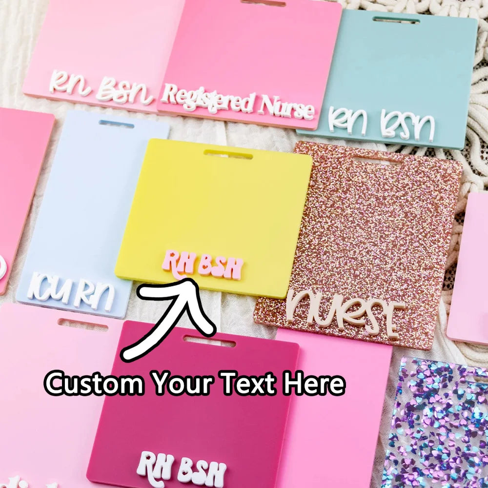 Personalized Acrylic Badge Holder with Custom Text