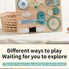 Wooden Steering Wheel Busy Board for Toddlers - Montessori Sensory Toy