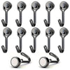 A set of heavy duty magnetic hooks in black finish for various metal surfaces.