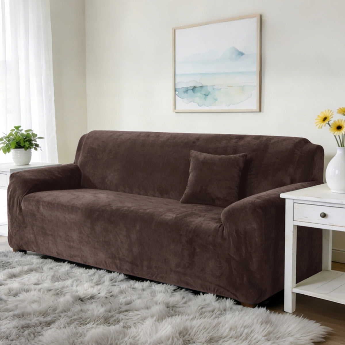 Stretch Velvet Non-Slip Sofa Cover for L-Shaped Couches