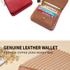 Women's RFID-Blocking Leather Wallet with Keychain and Coin Pocket