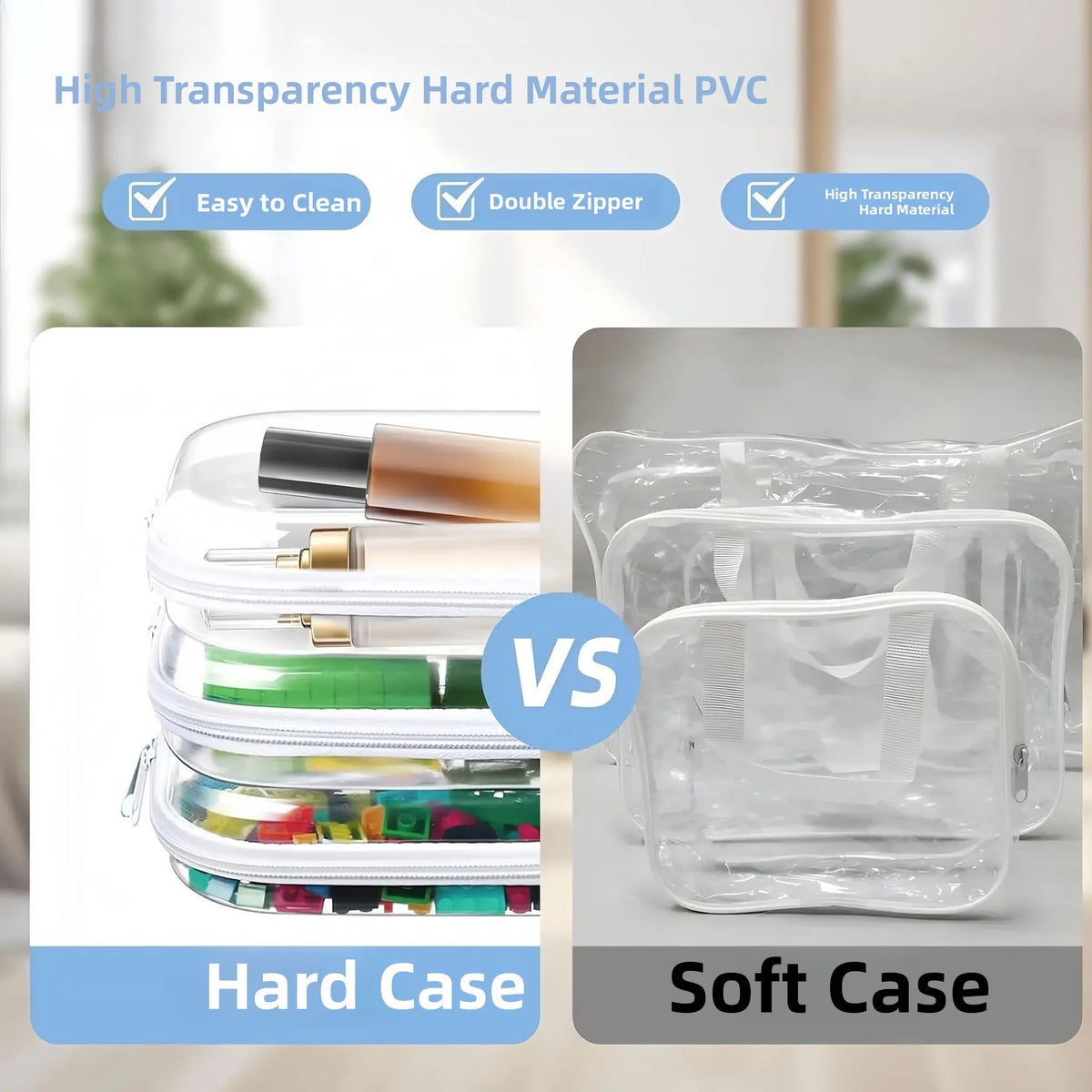 Foldable PET Storage Box with Zipper Closure