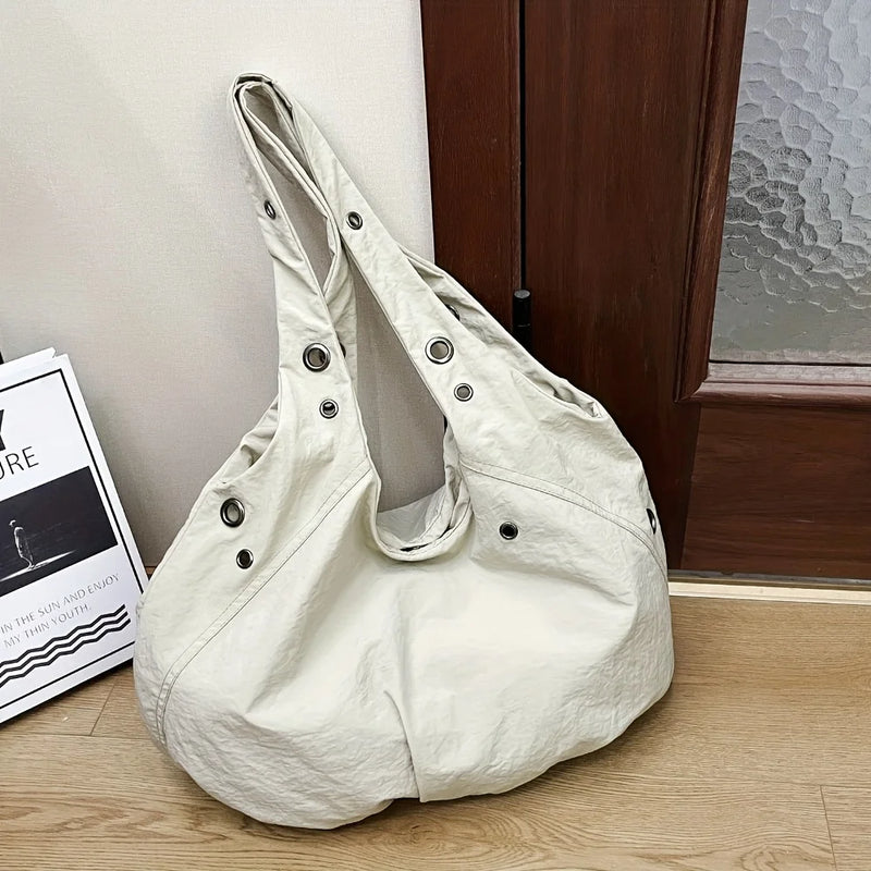 Nylon Tote Bag with Buckle Closure