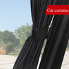 Black car curtains or side window sun shades shown in a close-up view.