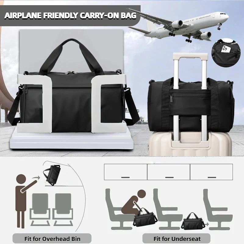 Sports Duffel Bag with Independent Shoe Compartment