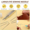 Stainless Steel Sewing Needles with Large Eyes for Yarn & Leather (40-Piece Set)