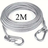 Una madeja de cuerda de ropa de acero inoxidable resistente de 2 metros con cierres metálicos.