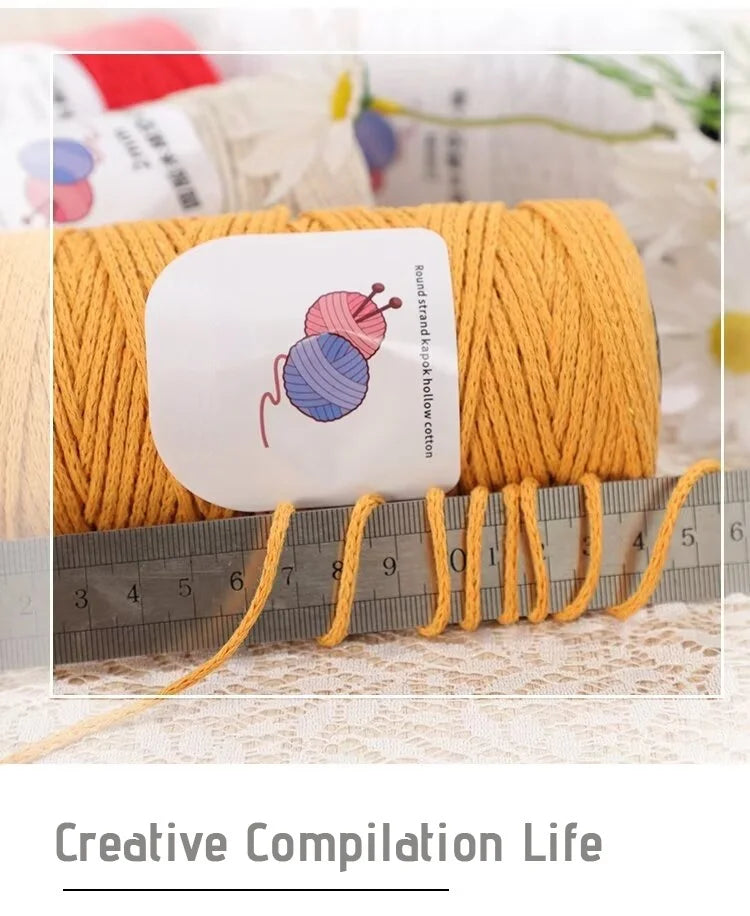 100% Cotton Hollow Yarn for Knitting & Crochet