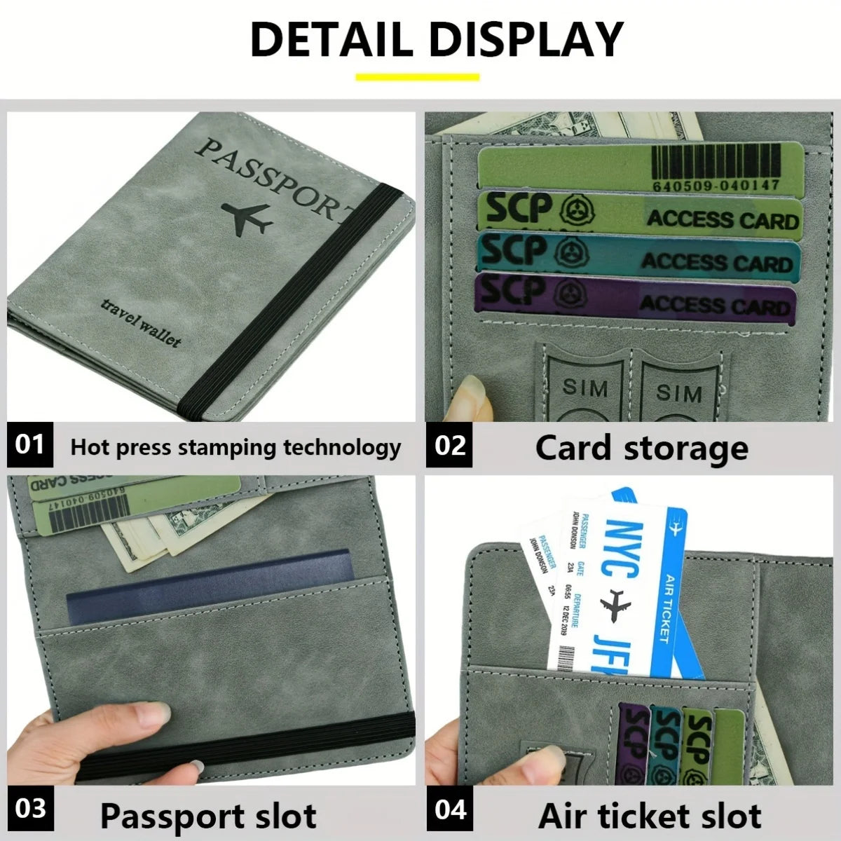 Vintage PU Travel Passport Holder with RFID Protection