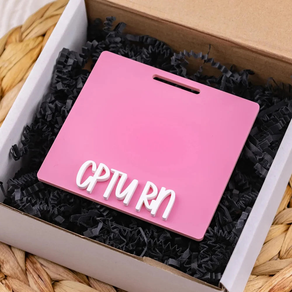 Personalized Acrylic Badge Holder with Custom Text