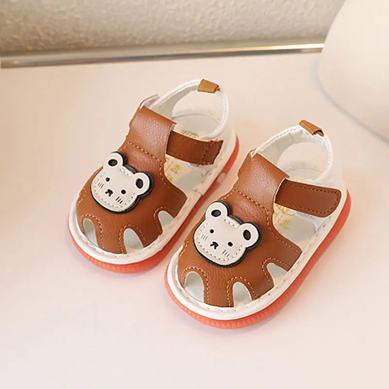 Baby First Walker Sandals with Cute Bear Pattern