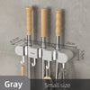 Wall-Mounted Mop and Broom Holder with Adhesive Mount