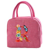 Insulated Canvas Lunch Bag with Butterfly Letter Pattern