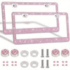 Crystal Rhinestone License Plate Frame with Screw Caps