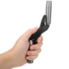 A hand is holding a professional brick jointer set with a cast aluminum handle.