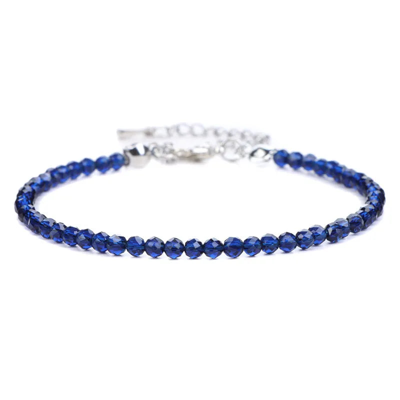 Natural Stone Bead Bracelet with Adjustable Lace-Up Closure