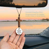 Wood Cross Car Rearview Mirror Pendant with Bible Verse